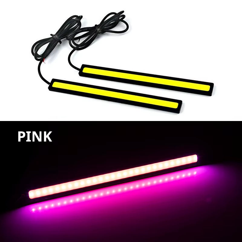 Ultra Thin High-Intensity LED COB Daytime Running Lights with Low Power Consumption - 12V Universal Fog Driving Lamp