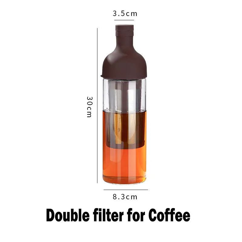 1000ML Glass Cold Brew Coffee Maker Coffee Pots Cafe Maker Coffe Filter Juice Tea Teapot Kettle Coffeepots Handmade for Home