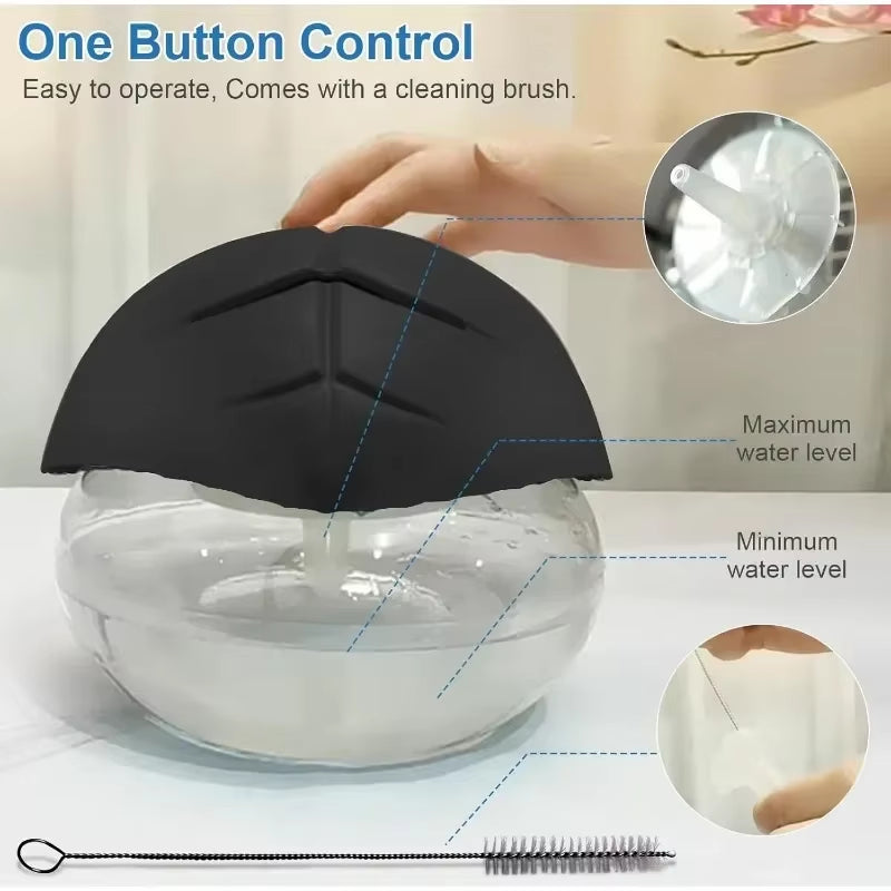 Water-Based Air Purifier and Revitalizer with LED Color-Changing Lights for Enhanced Room Freshness (Black)