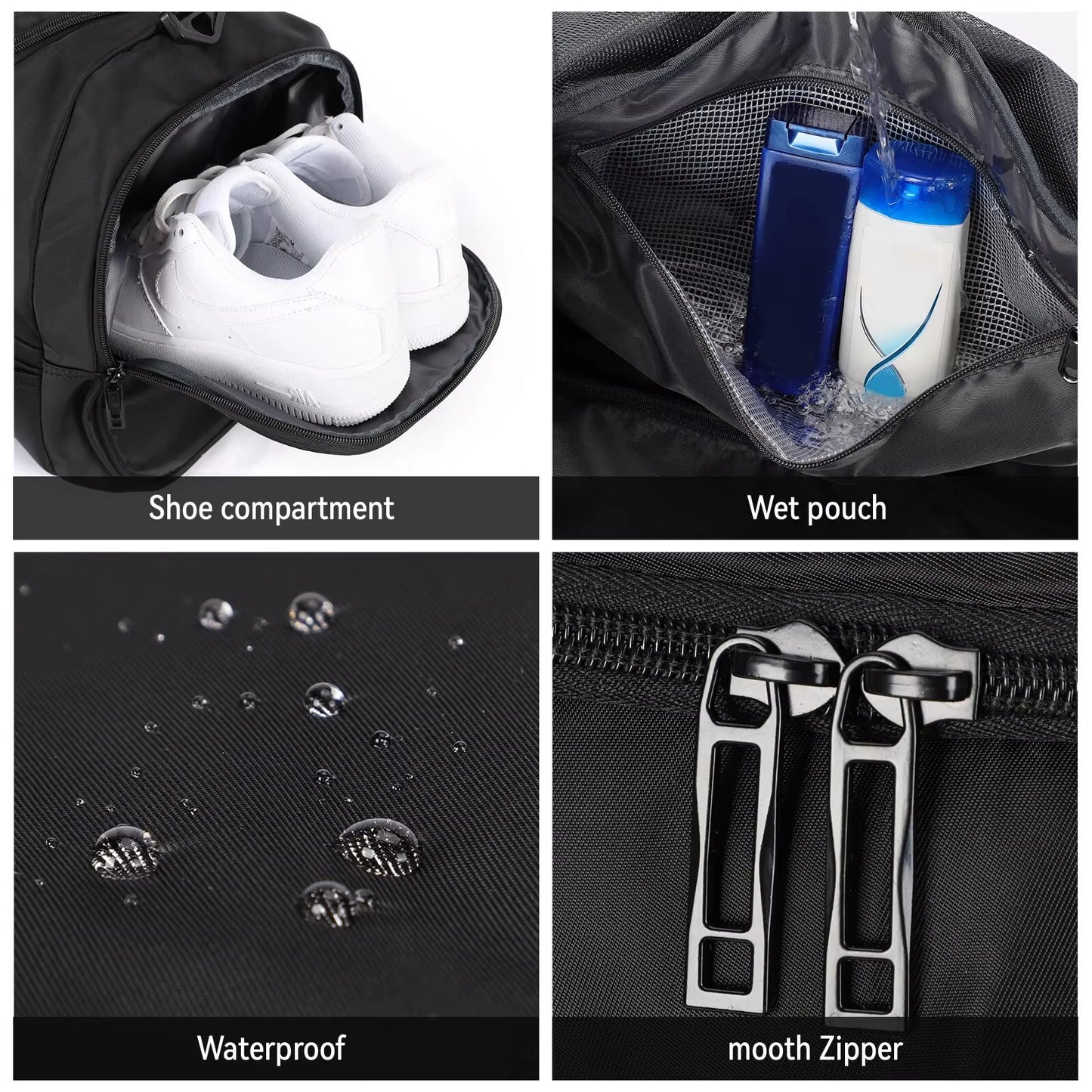Lightweight 40L Sports Duffel Bag with Shoe Compartment for Men and Women - Foldable Travel Gym Bag
