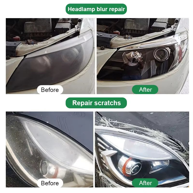 Professional Car Headlight Restoration Kit - Oxidation Removal and Scratch Repair Polishing Solution
