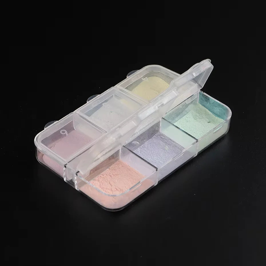 Moonlight Metallic Chrome Effect Nail Powder - Laser Dust Glitter for Aurora Shiny Pearl Manicure