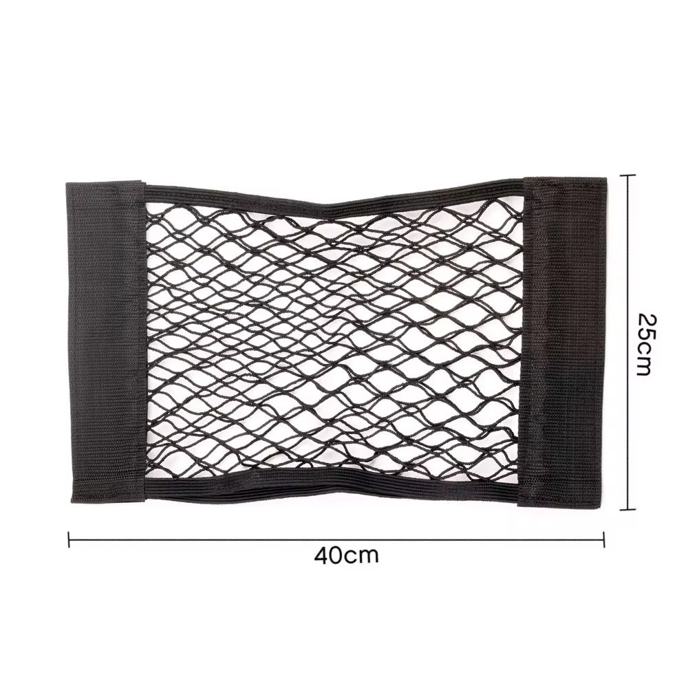 Universal Car Back Seat Elastic Mesh Storage Organizer with Magic Sticker Pocket Net
