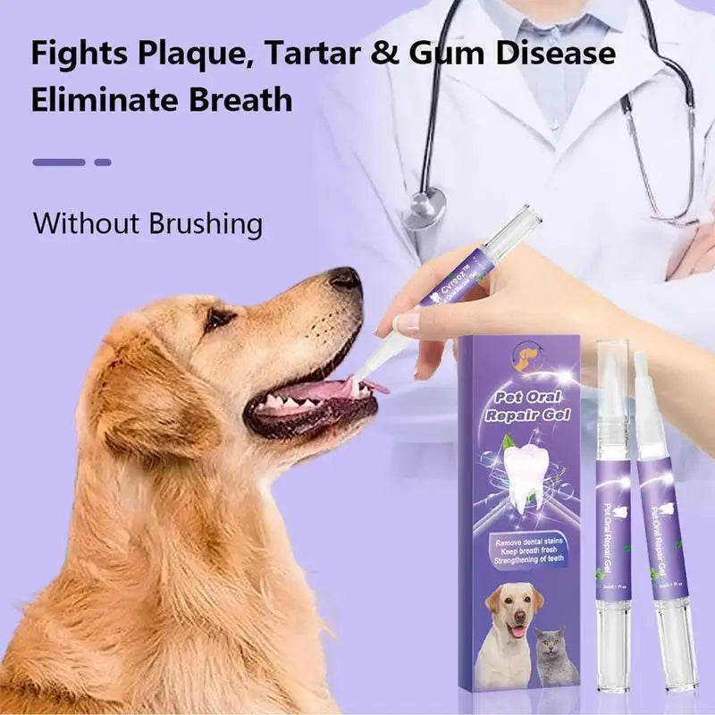 Pet Oral Repair Gel - Natural Toothpaste for Dogs and Cats, Teeth Cleaning and Breath Freshening Formula
