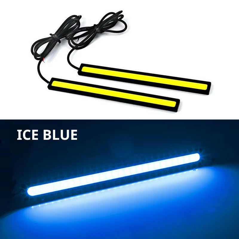 Ultra Thin High-Intensity LED COB Daytime Running Lights with Low Power Consumption - 12V Universal Fog Driving Lamp