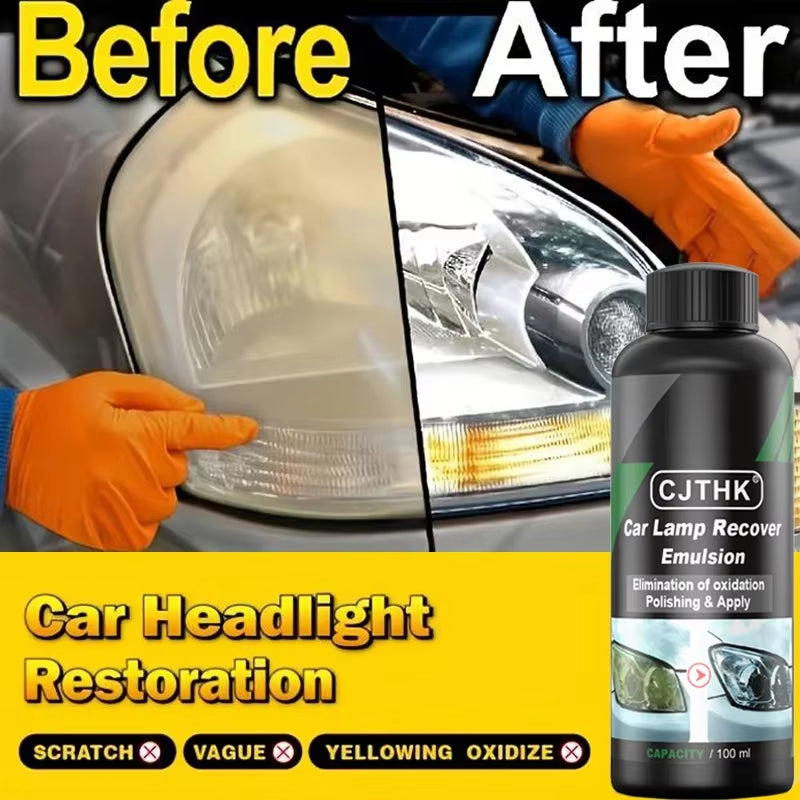 Professional Car Headlight Restoration Kit - Oxidation Removal and Scratch Repair Polishing Solution