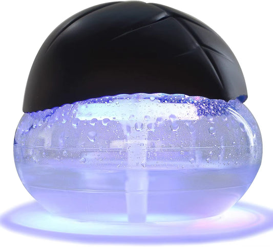 Water-Based Air Purifier and Revitalizer with LED Color-Changing Lights for Enhanced Room Freshness (Black)