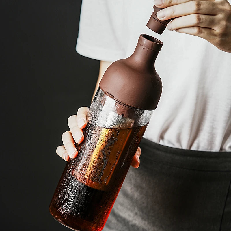 1000ML Glass Cold Brew Coffee Maker Coffee Pots Cafe Maker Coffe Filter Juice Tea Teapot Kettle Coffeepots Handmade for Home