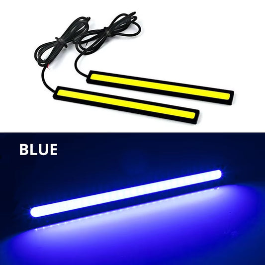 Ultra Thin High-Intensity LED COB Daytime Running Lights with Low Power Consumption - 12V Universal Fog Driving Lamp