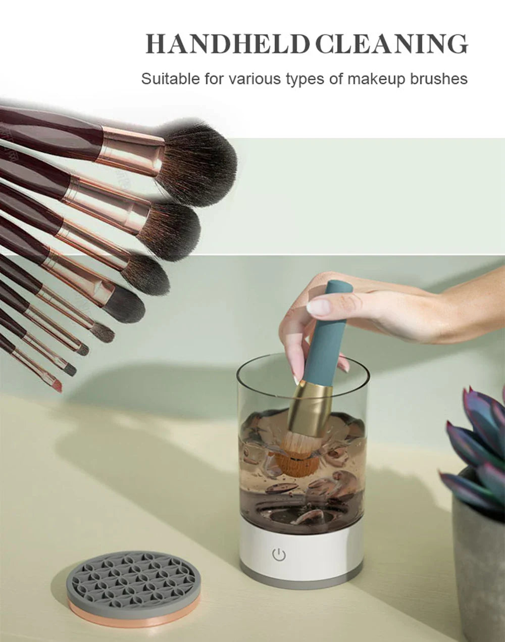 Electric Makeup Brush Cleaning Machine with Automatic Fast-Dry Function