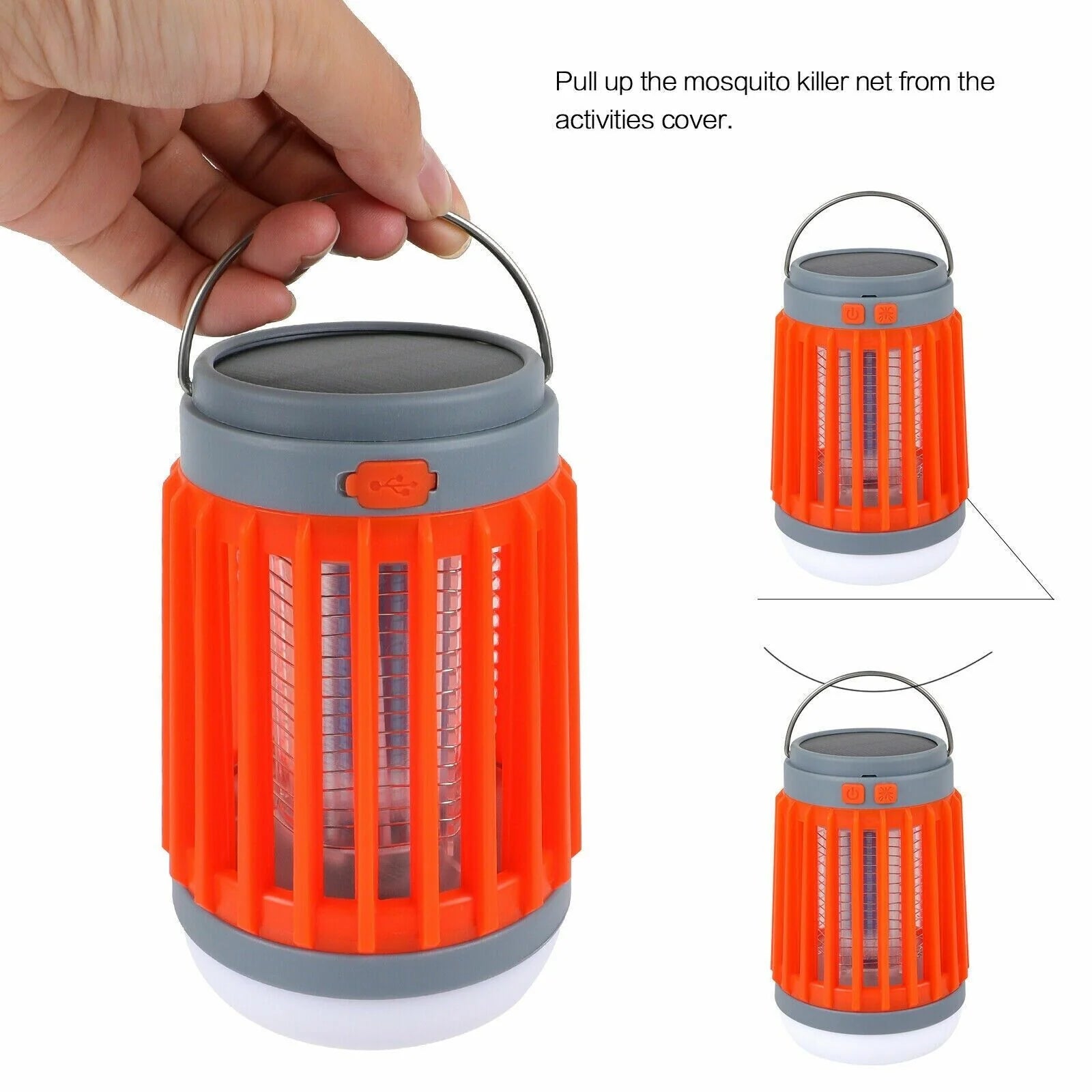 Solar-Powered USB Insect Zapper and Pest Control Lamp