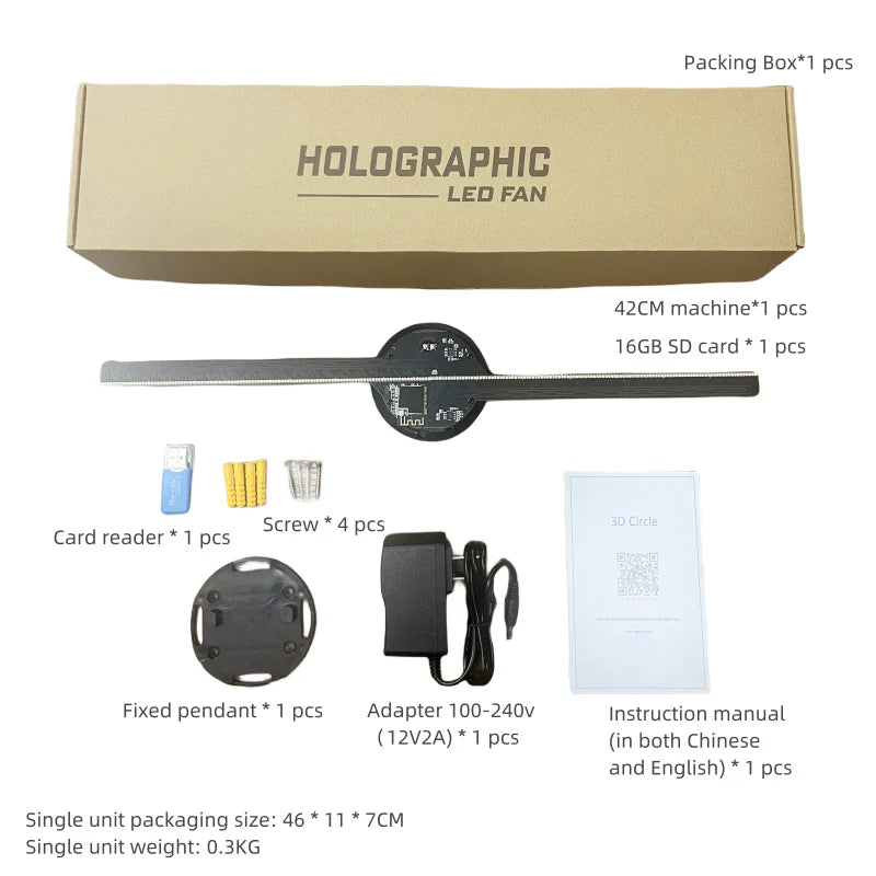 LED Holographic Projector Sign Light with 3D Visual Effects for Holiday Decoration