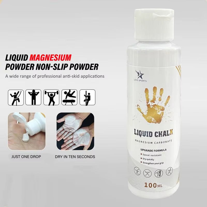 Liquid Chalk Magnesium Powder for Enhanced Grip in Weight Lifting and Climbing - Available in 100ml and 200ml