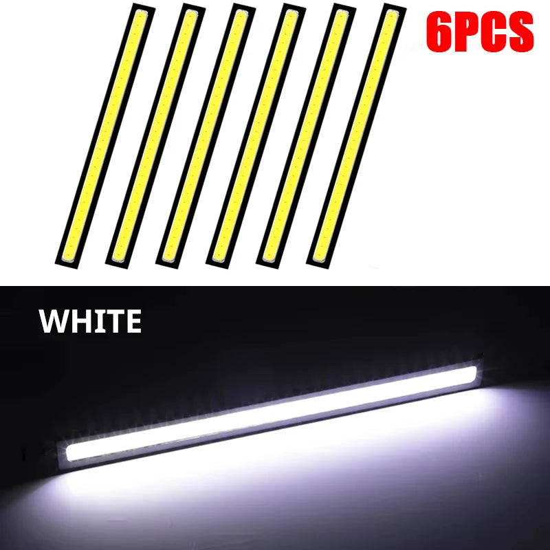 Ultra Thin High-Intensity LED COB Daytime Running Lights with Low Power Consumption - 12V Universal Fog Driving Lamp