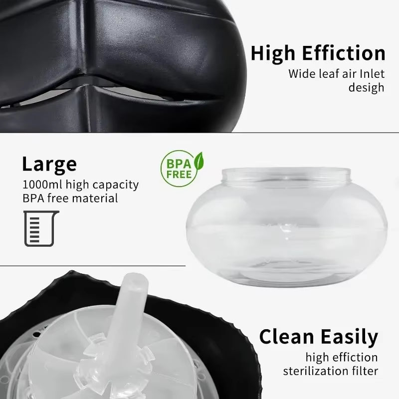 Water-Based Air Purifier and Revitalizer with LED Color-Changing Lights for Enhanced Room Freshness (Black)