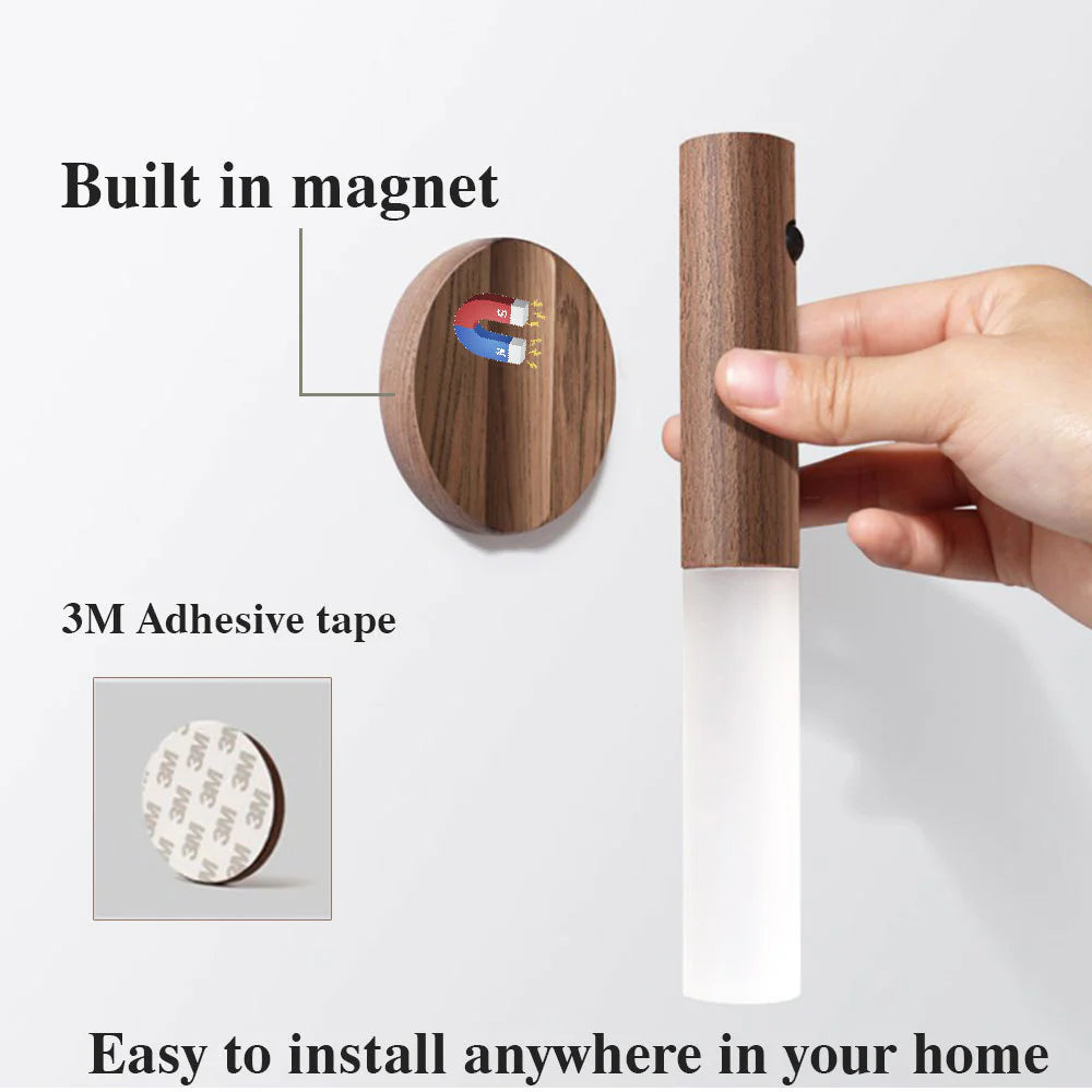 Wireless Magnetic LED Night Light with PIR Motion Sensor for Corridors and Cabinets