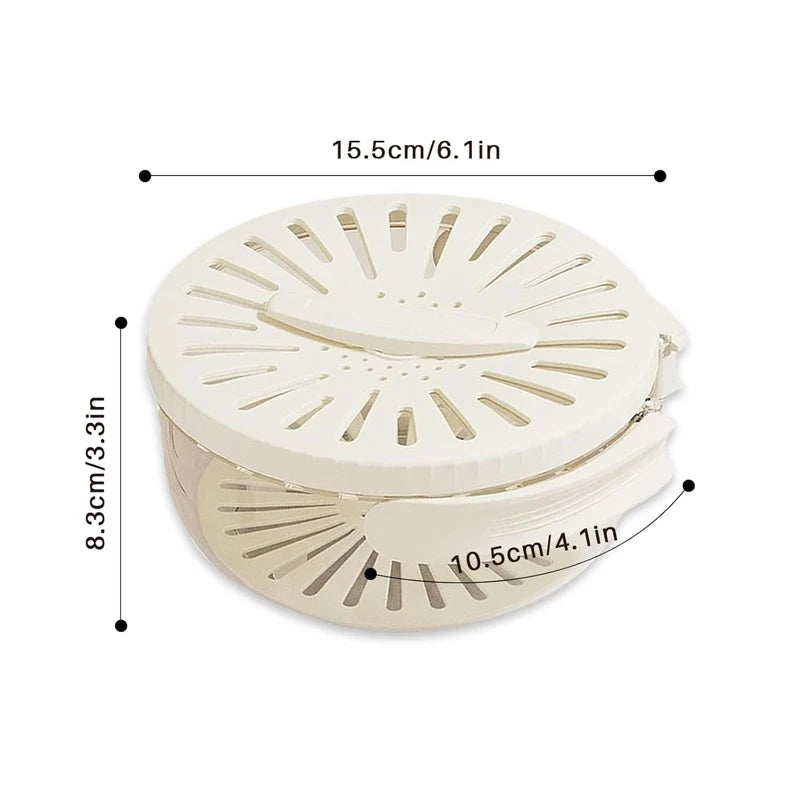 2-in-1 Fruit and Vegetable Washing Basket with Foldable Handle and Refrigerator Crisper Storage Bowl for Home Kitchen
