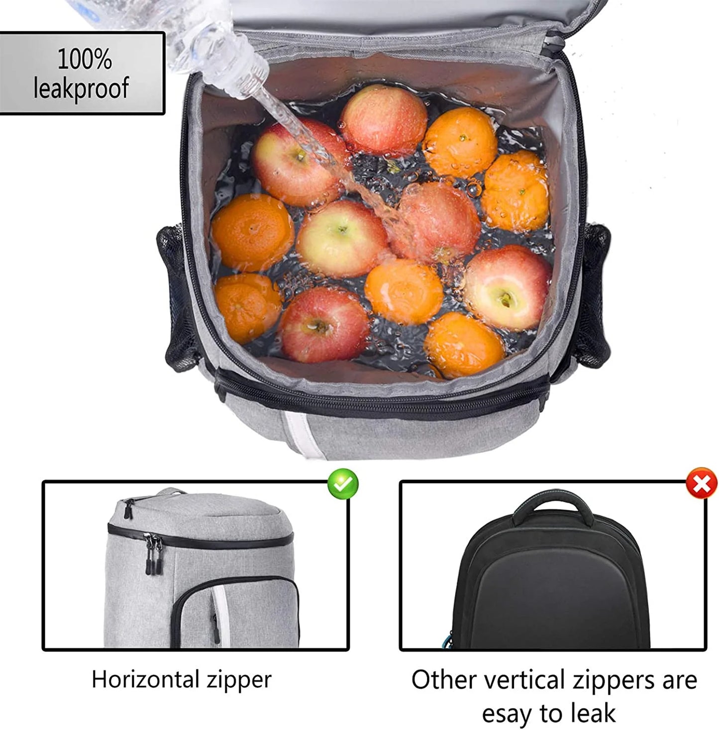 Insulated Waterproof Backpack Cooler Bag - Lightweight Soft Cooler for Men and Women, Ideal for Work, Lunch, Picnics, Camping, and Hiking, Holds Up to 30 Cans