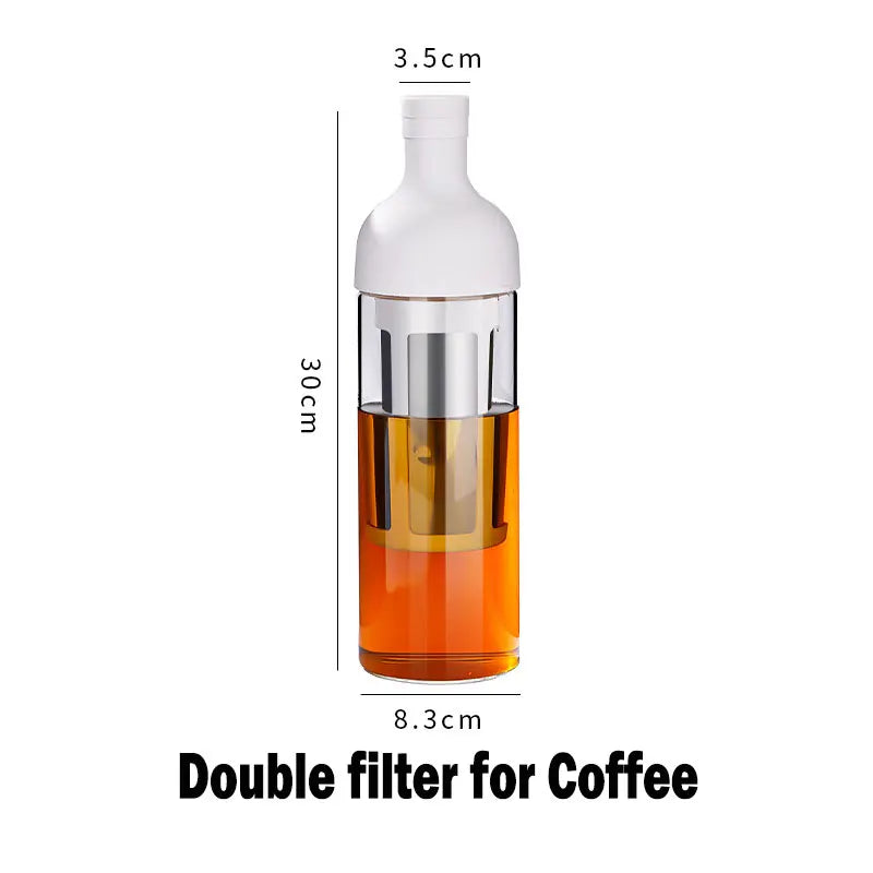 1000ML Glass Cold Brew Coffee Maker Coffee Pots Cafe Maker Coffe Filter Juice Tea Teapot Kettle Coffeepots Handmade for Home