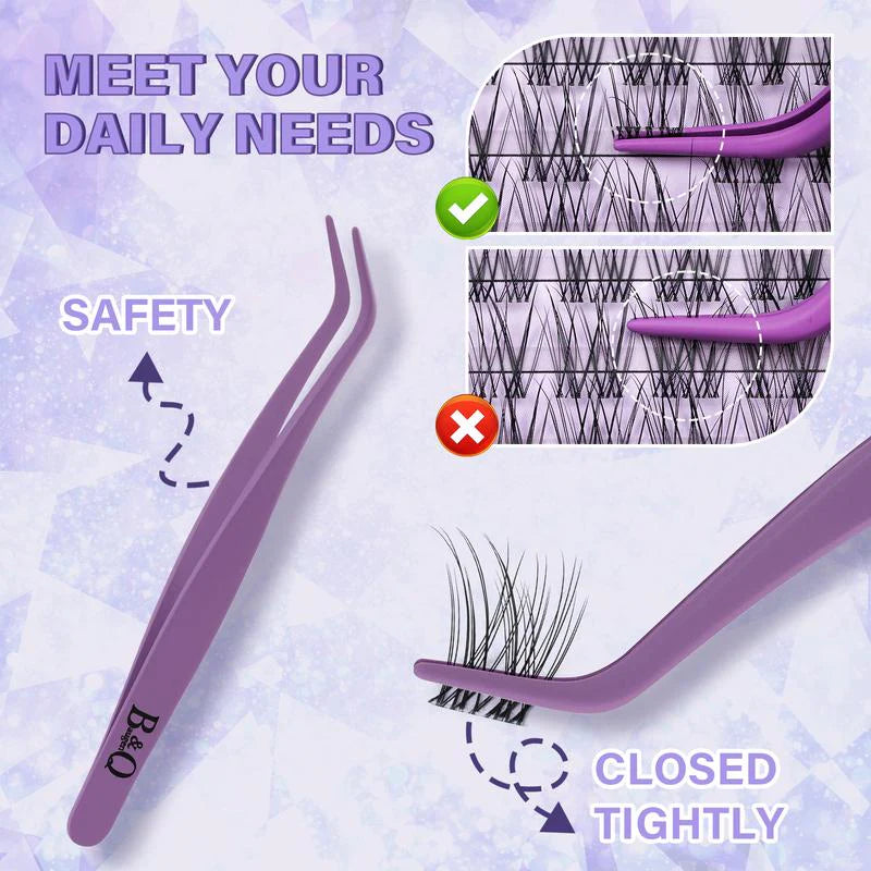 Flora Natural C Curl Eyelash Cluster Kit - 120 Pieces 8-18mm DIY Lash Extensions for a Natural Look at Home