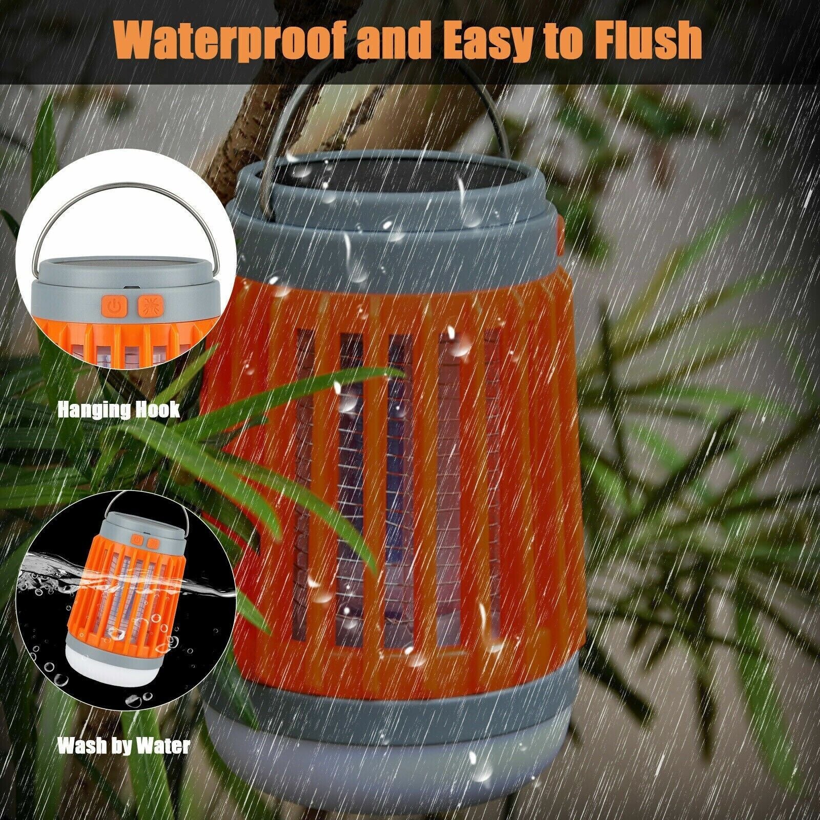 Solar-Powered USB Insect Zapper and Pest Control Lamp