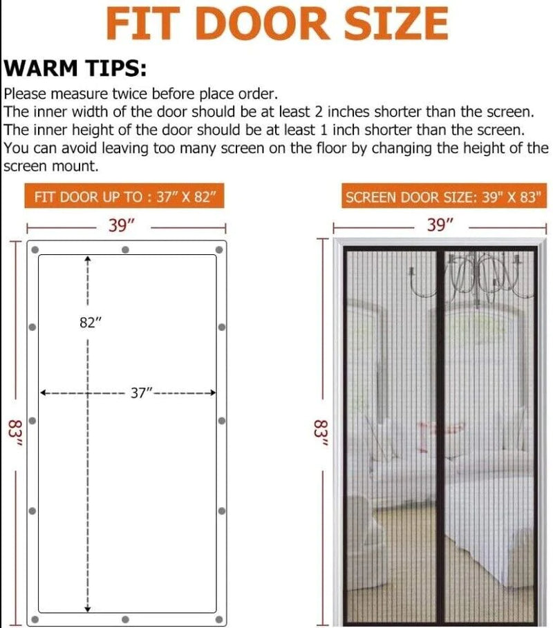 Premium Magnetic Screen Door Mesh Curtain - Heavy-Duty Mosquito Net for Hands-Free Access