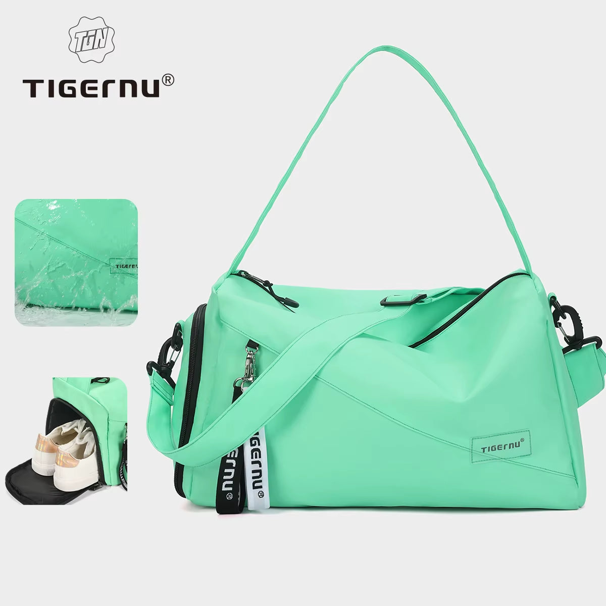 Women's Lightweight Sports Gym Bag with Shoe Compartment - Travel Duffel Handbag for Fitness and Short Trips