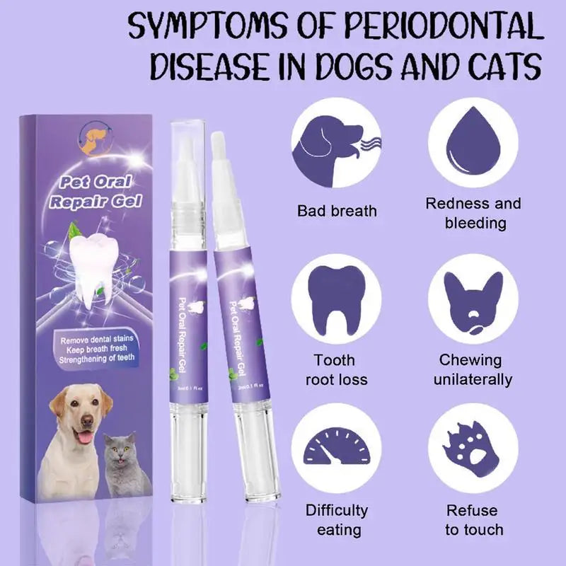 Pet Oral Repair Gel - Natural Toothpaste for Dogs and Cats, Teeth Cleaning and Breath Freshening Formula