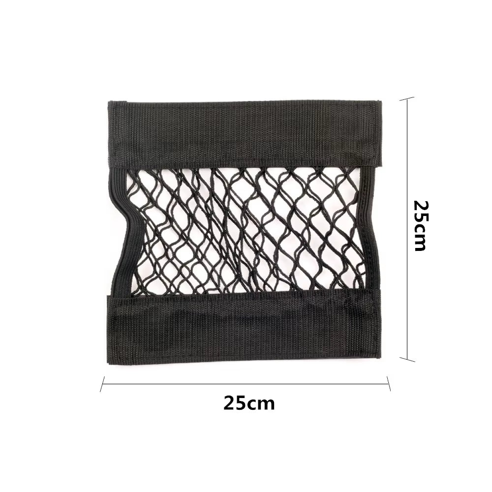 Universal Car Back Seat Elastic Mesh Storage Organizer with Magic Sticker Pocket Net
