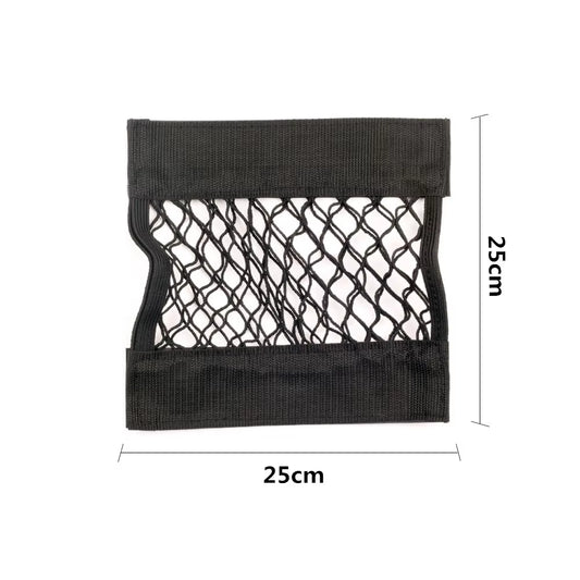 Universal Car Back Seat Elastic Mesh Storage Organizer with Magic Sticker Pocket Net