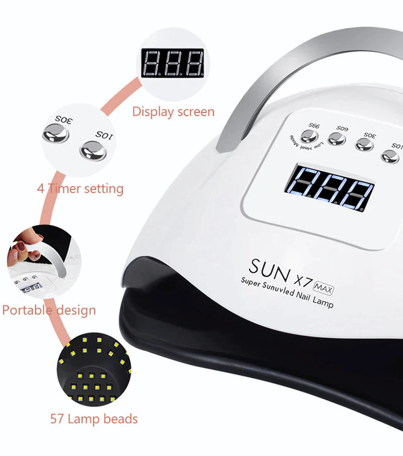 220W Professional LED UV Nail Dryer and Gel Curing Machine for Electric Manicure