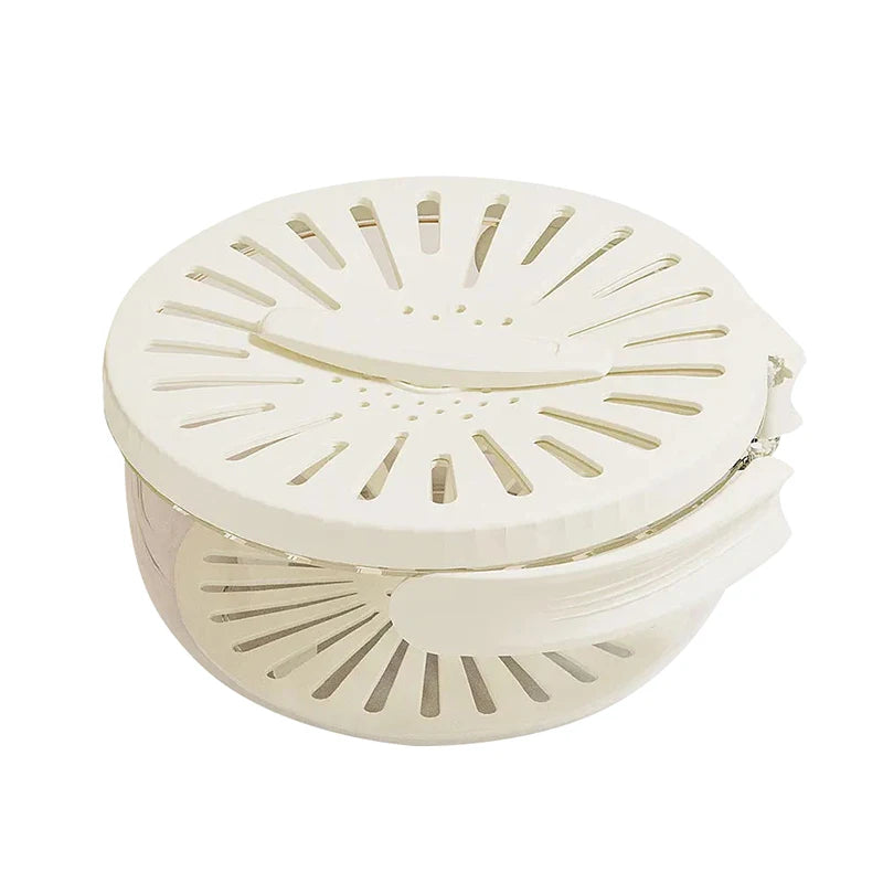 2-in-1 Fruit and Vegetable Washing Basket with Foldable Handle and Refrigerator Crisper Storage Bowl for Home Kitchen