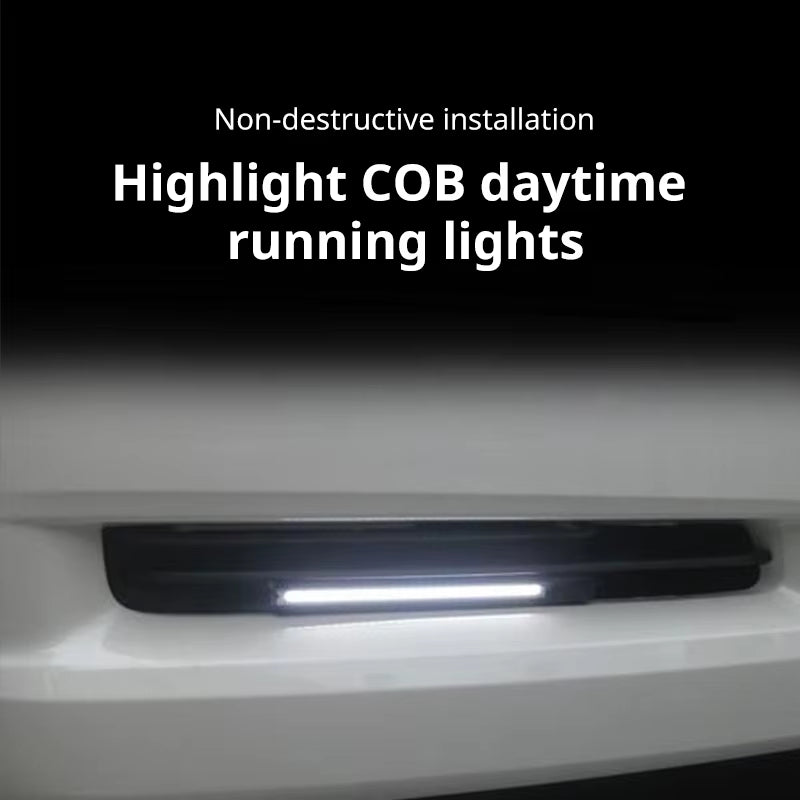 Ultra Thin High-Intensity LED COB Daytime Running Lights with Low Power Consumption - 12V Universal Fog Driving Lamp