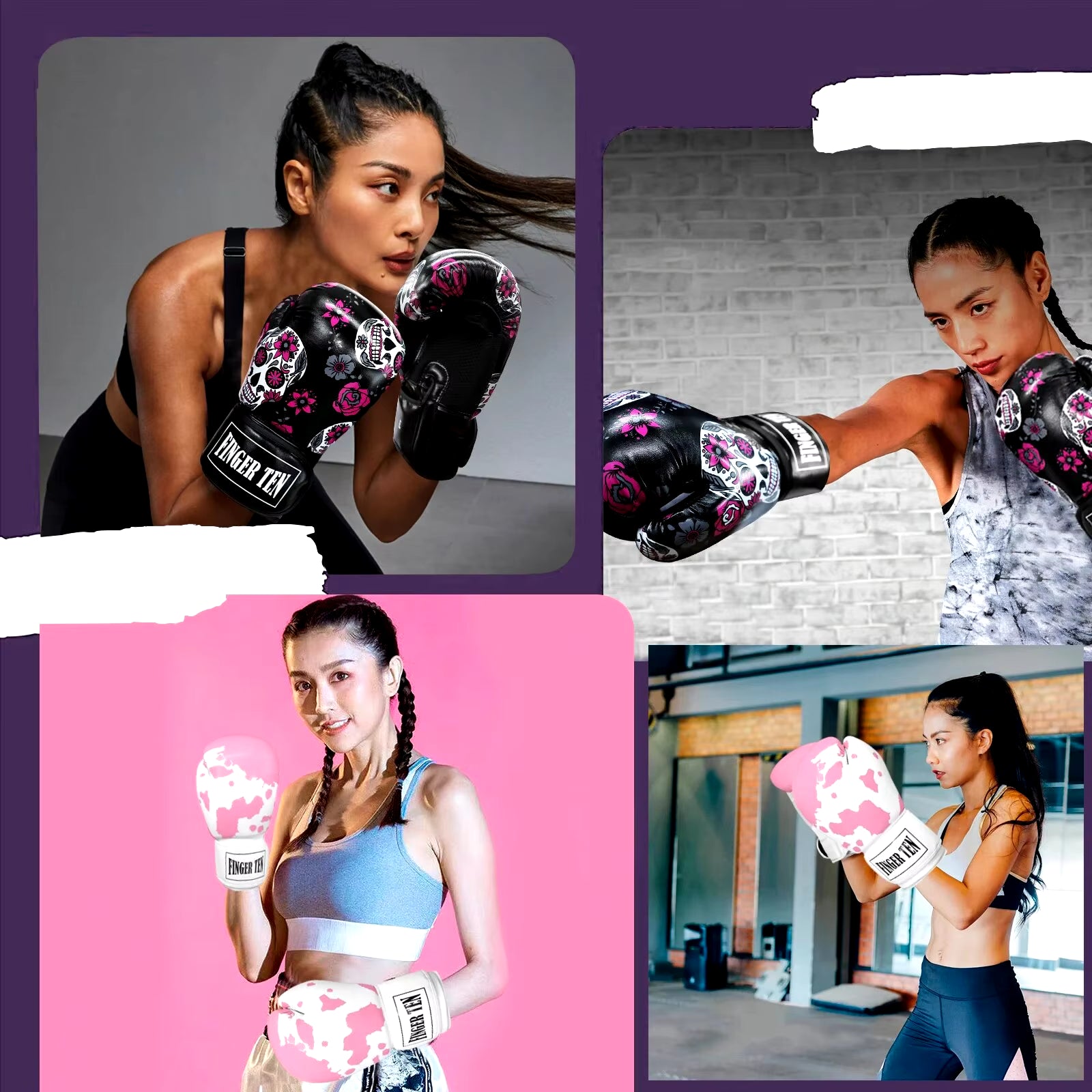 Women's Boxing Gloves for Punching, Sparring, and Kickboxing - Heavy Bag Training Gloves (8, 10, 12, 14 OZ) - 1 Pair