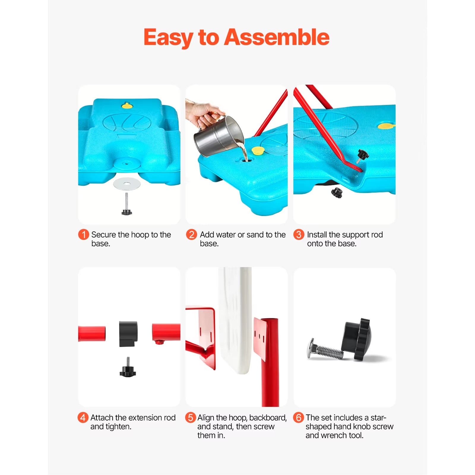 Adjustable Basketball Hoop for Toddlers - 104-190CM Indoor/Outdoor Sports Equipment with Backboard and Rim