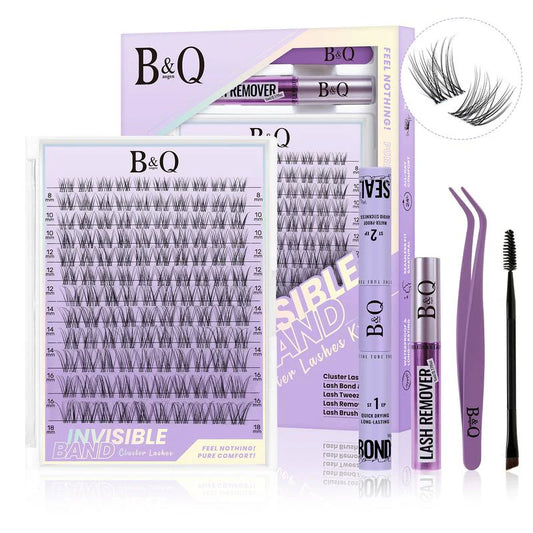 Flora Natural C Curl Eyelash Cluster Kit - 120 Pieces 8-18mm DIY Lash Extensions for a Natural Look at Home