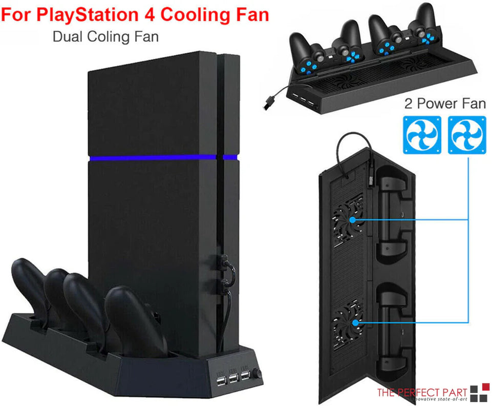 PS4 Vertical Cooling Station with Dual Controller Charging Dock for PlayStation 4