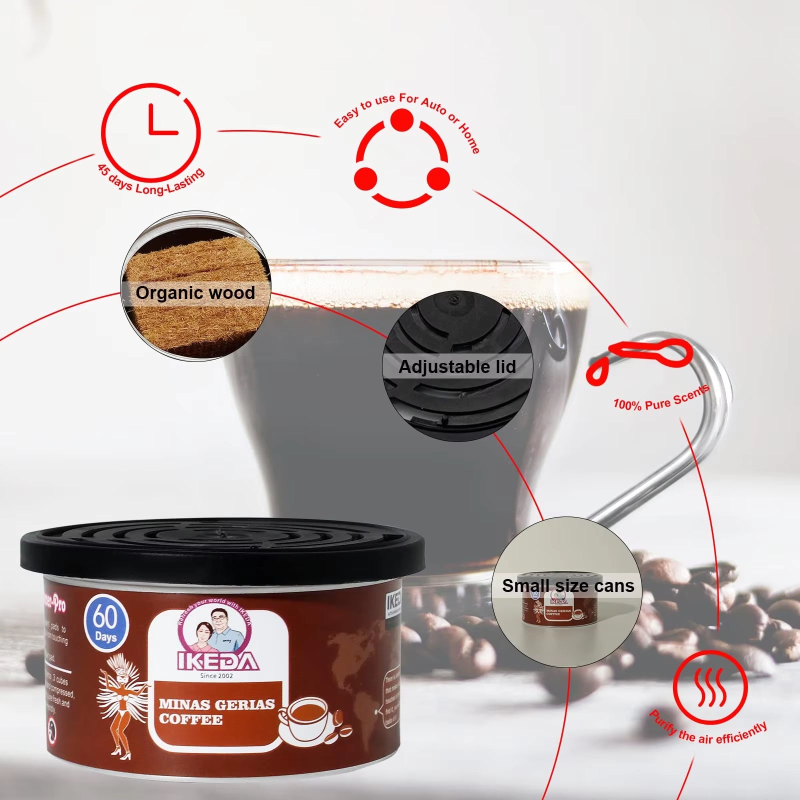 Car Air Freshener Bubble Gum Scent Organic Cans Odor Eliminator Essential Long-Lasting,Strong Fragrance for Home Closet