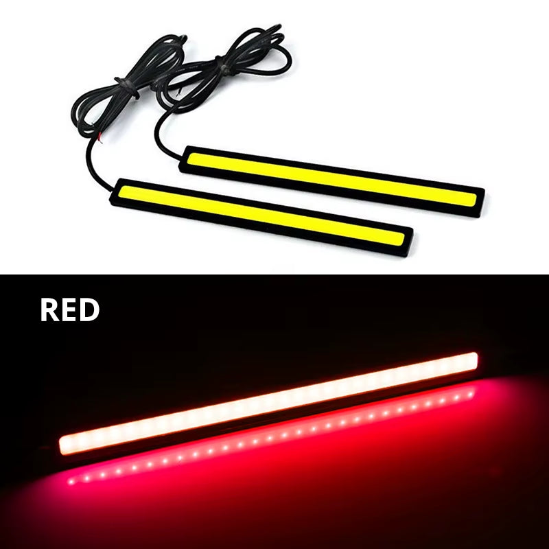 Ultra Thin High-Intensity LED COB Daytime Running Lights with Low Power Consumption - 12V Universal Fog Driving Lamp