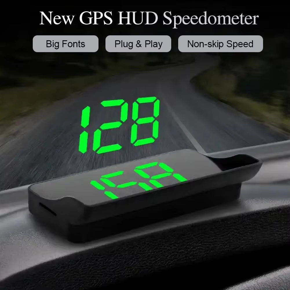 HD Digital HUD Speedometer with GPS for All Vehicles - Windshield Projector Auto Electronics Accessory