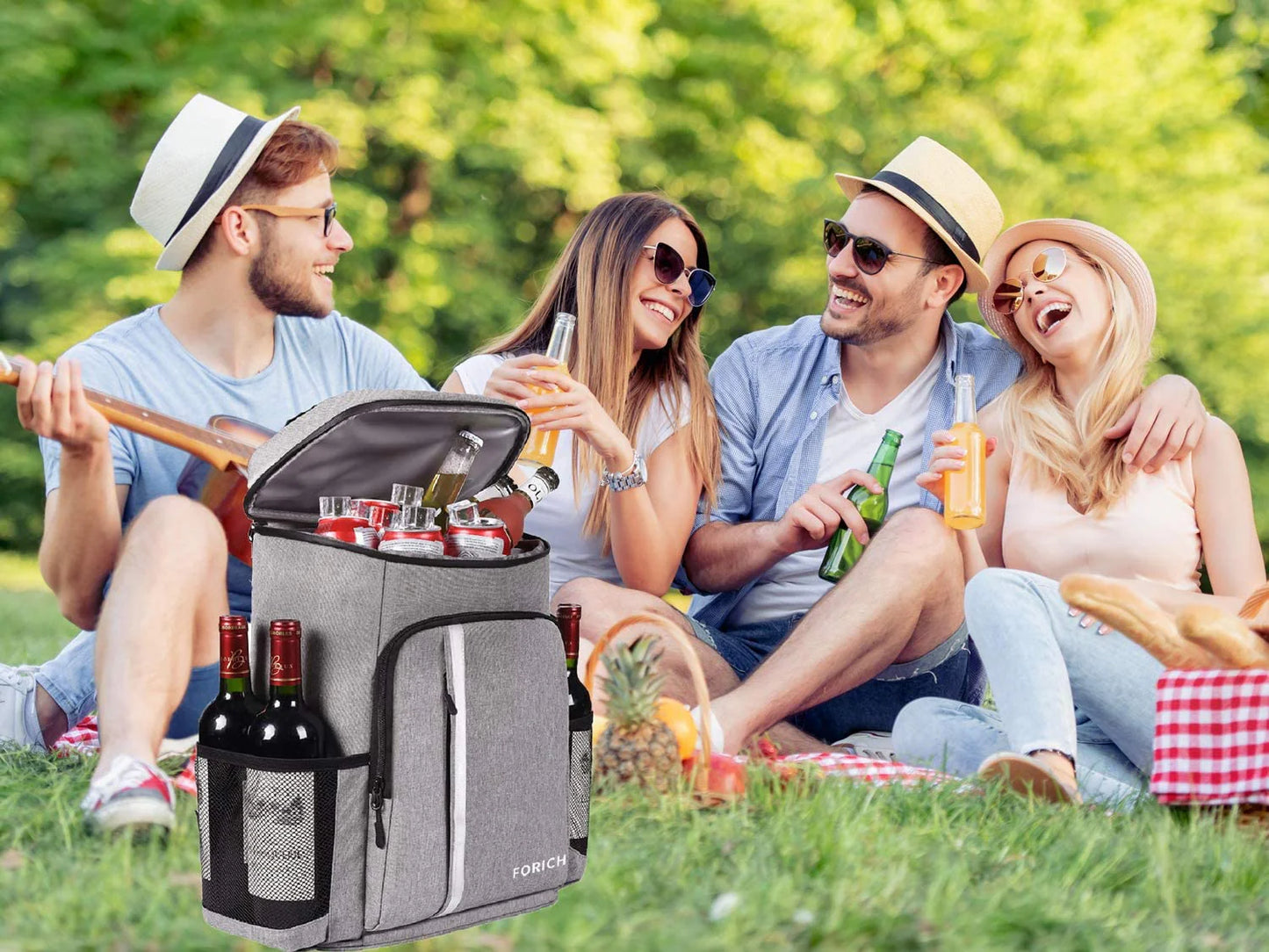 Insulated Waterproof Backpack Cooler Bag - Lightweight Soft Cooler for Men and Women, Ideal for Work, Lunch, Picnics, Camping, and Hiking, Holds Up to 30 Cans