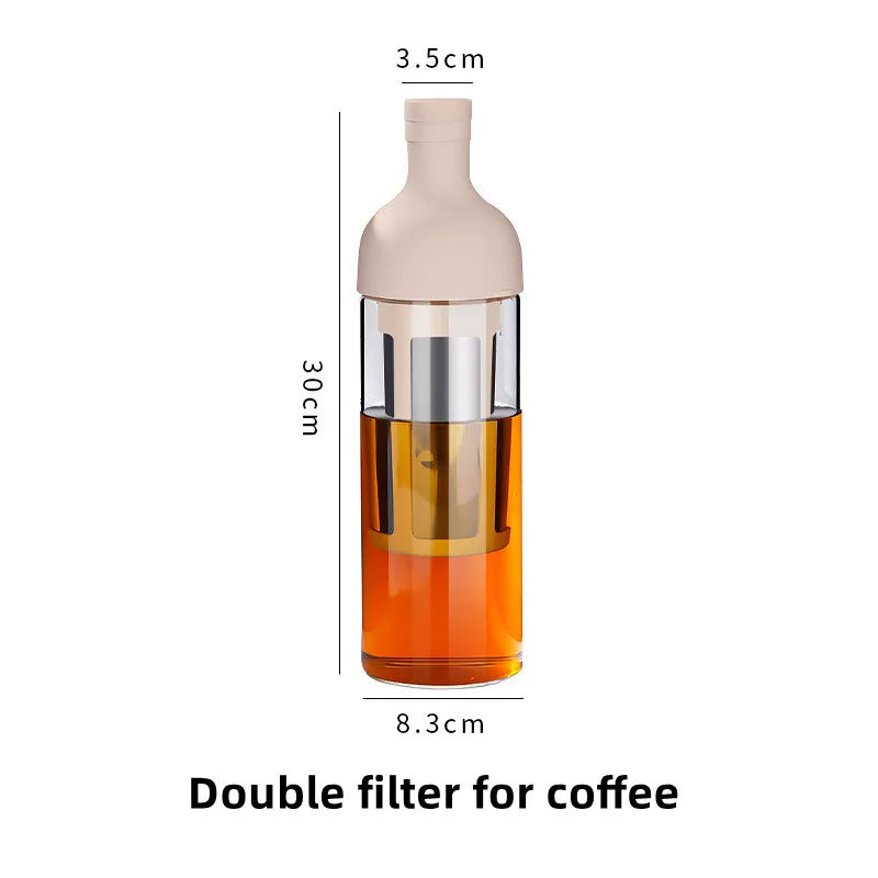1000ML Glass Cold Brew Coffee Maker Coffee Pots Cafe Maker Coffe Filter Juice Tea Teapot Kettle Coffeepots Handmade for Home