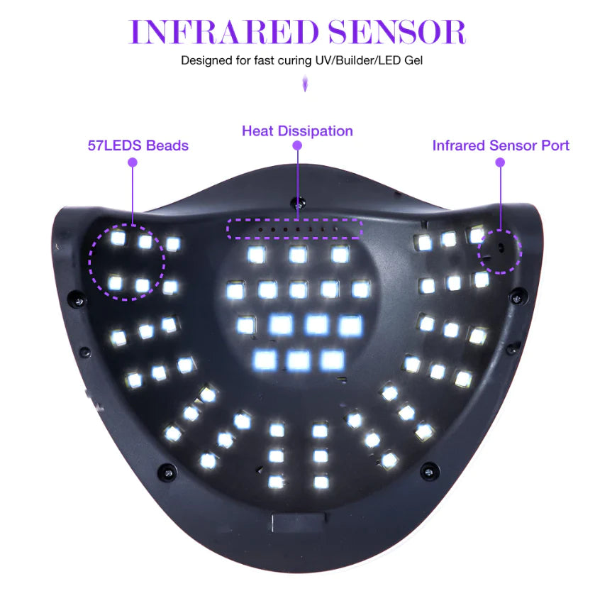 220W Professional LED UV Nail Dryer and Gel Curing Machine for Electric Manicure