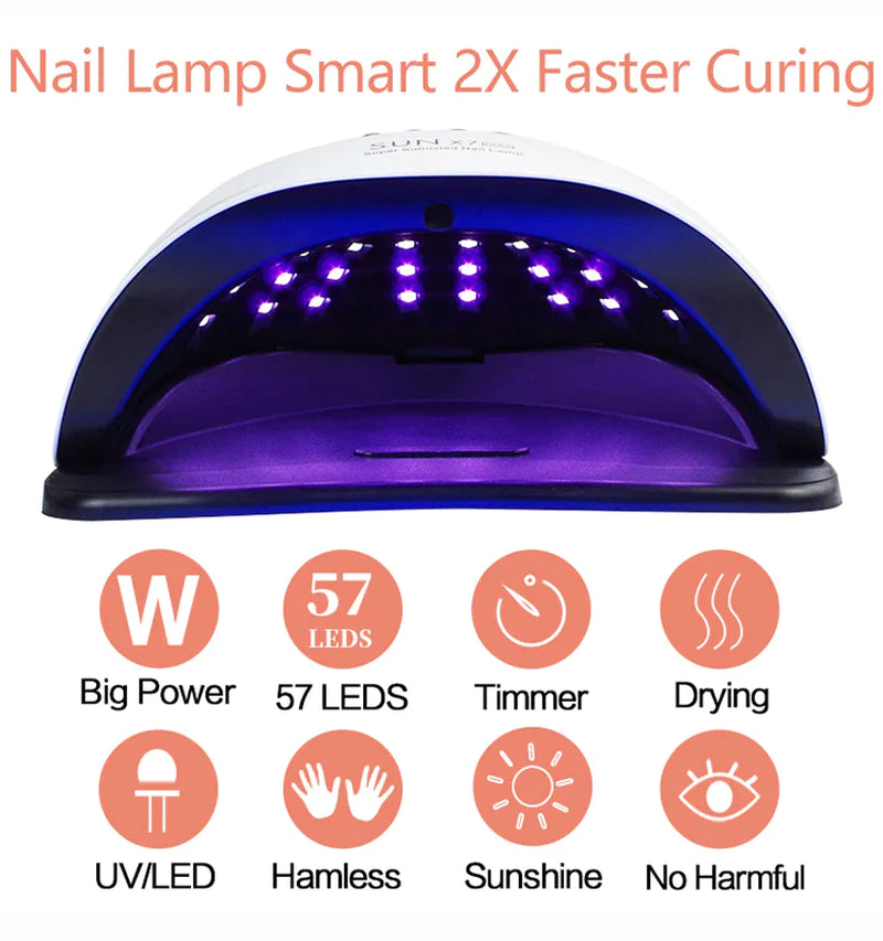 220W Professional LED UV Nail Dryer and Gel Curing Machine for Electric Manicure