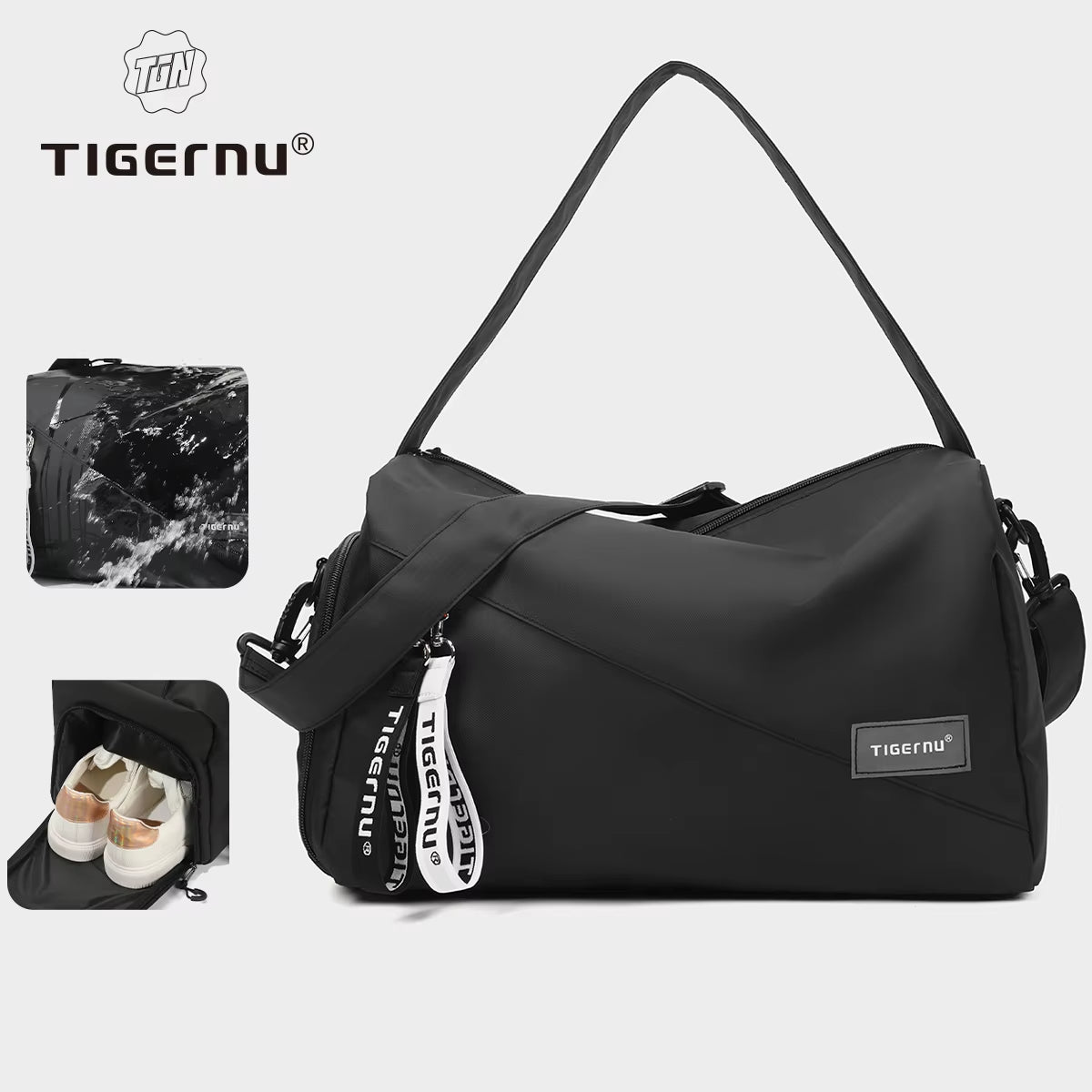 Women's Lightweight Sports Gym Bag with Shoe Compartment - Travel Duffel Handbag for Fitness and Short Trips
