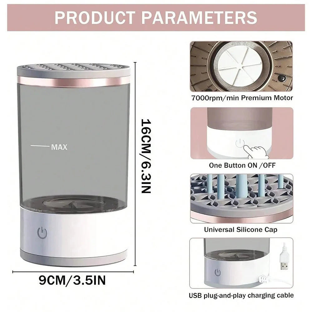 Electric Makeup Brush Cleaning Machine with Automatic Fast-Dry Function