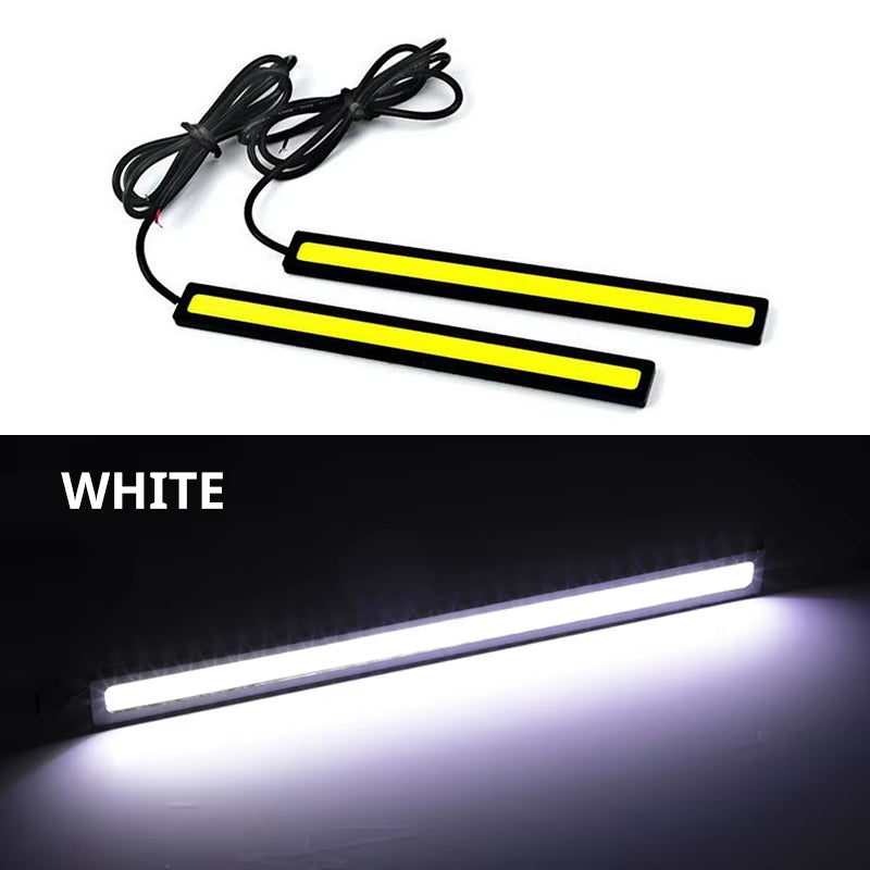 Ultra Thin High-Intensity LED COB Daytime Running Lights with Low Power Consumption - 12V Universal Fog Driving Lamp
