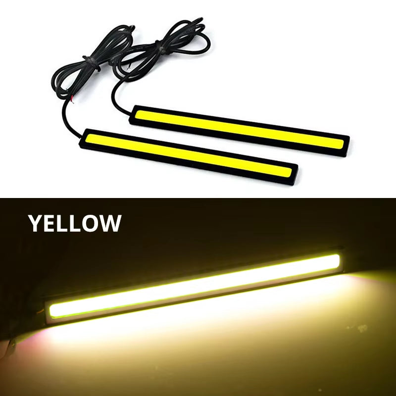 Ultra Thin High-Intensity LED COB Daytime Running Lights with Low Power Consumption - 12V Universal Fog Driving Lamp