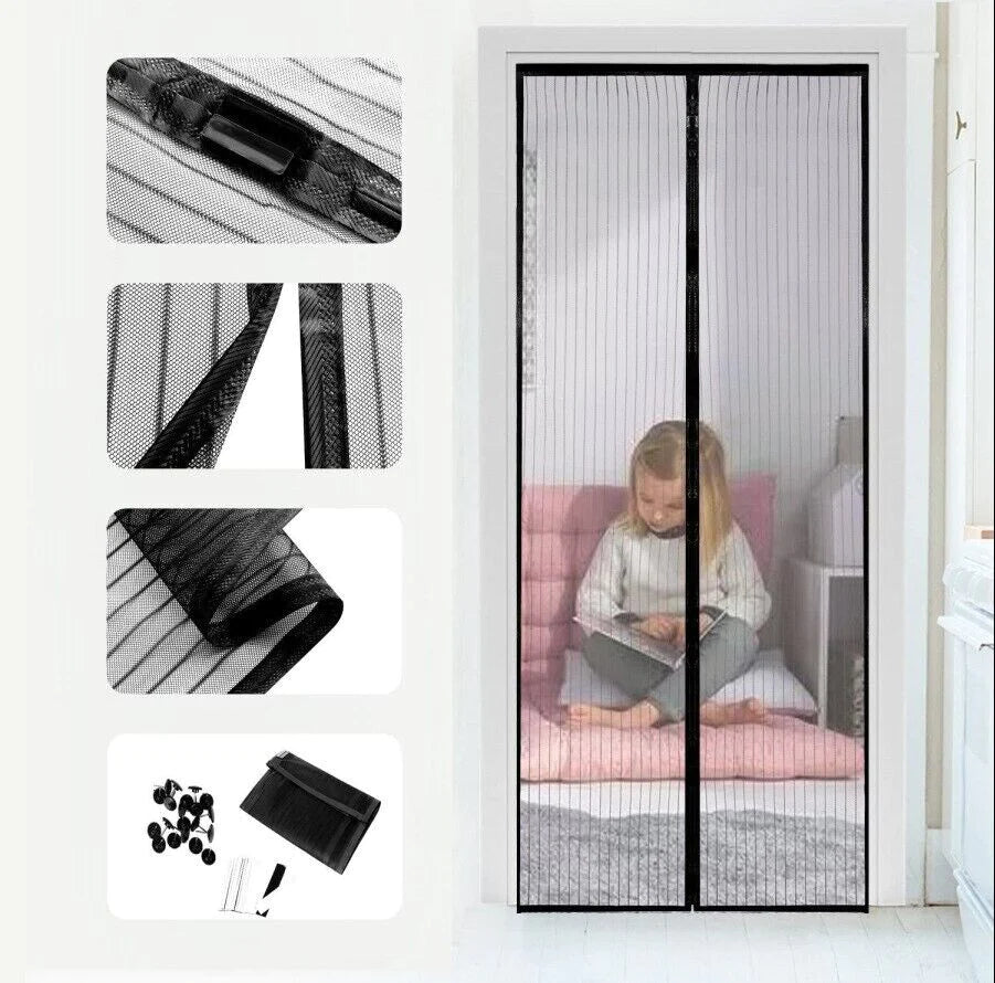 Premium Magnetic Screen Door Mesh Curtain - Heavy-Duty Mosquito Net for Hands-Free Access