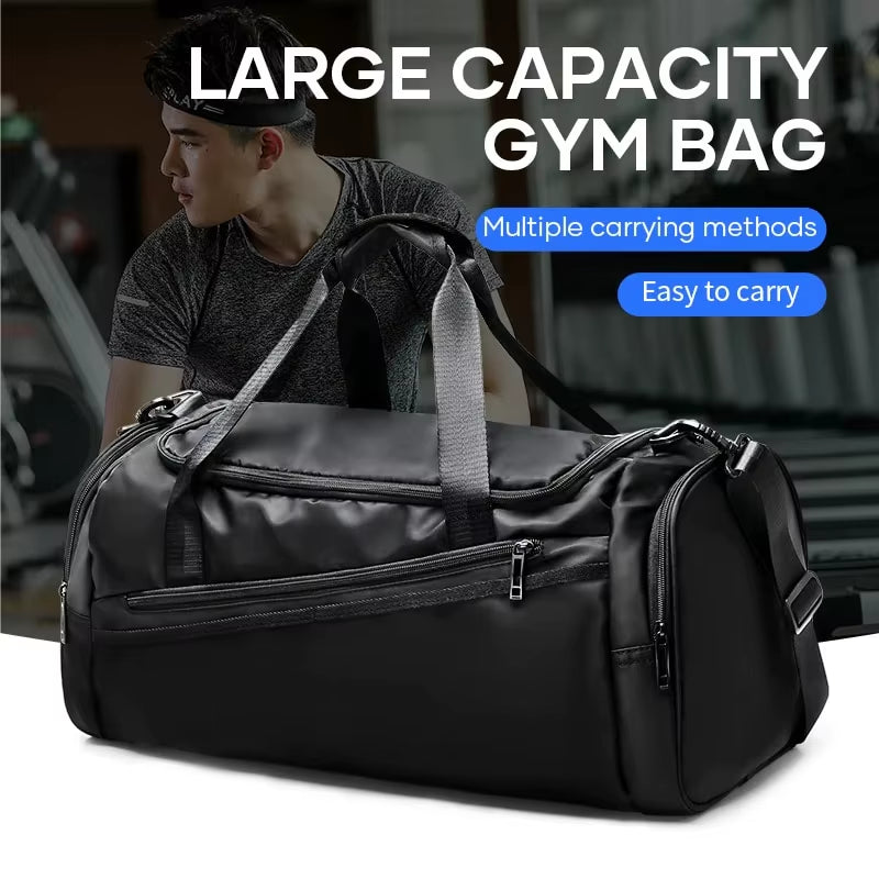 Lightweight 40L Sports Duffel Bag with Shoe Compartment for Men and Women - Foldable Travel Gym Bag